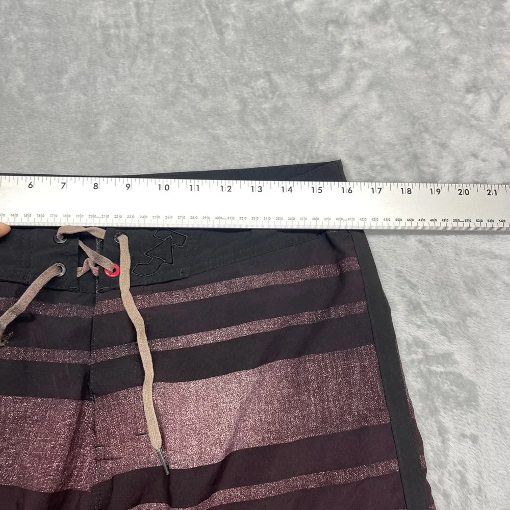 Billabong Board Shorts Mens 32 Platinum X Stretch Maroon Black Swim‎ Trunks Y2K